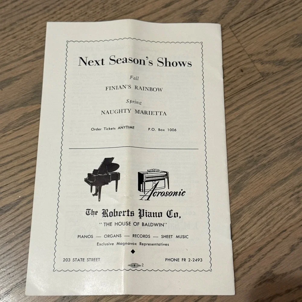 Vtg 1957 The Merry Widow Program Schenectady Light Opera Burnt Hills NY